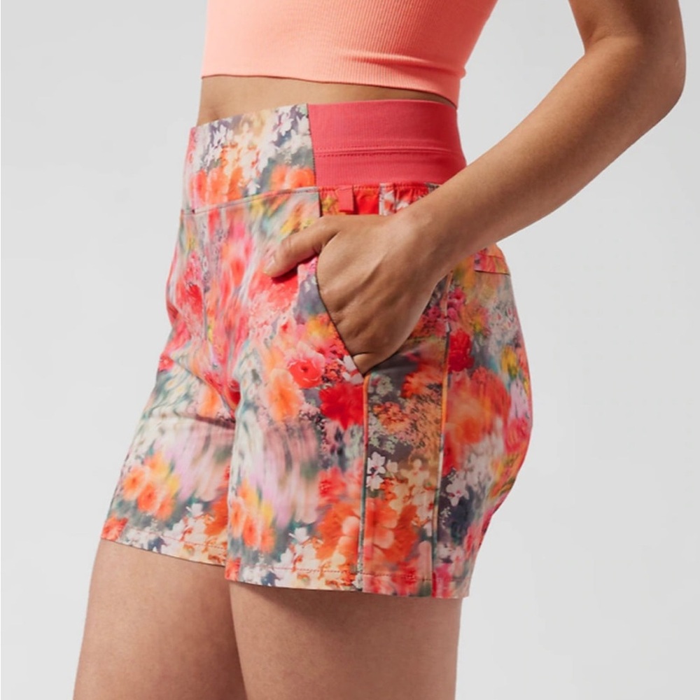 Athleta High Waist Floral Brooklyn Shorts - Size 14